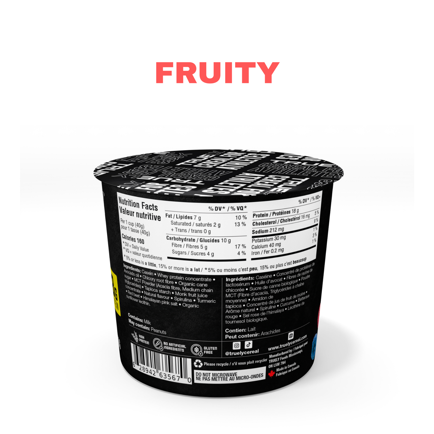 Single Serve Fruity cereal nutrition facts and ingredients.