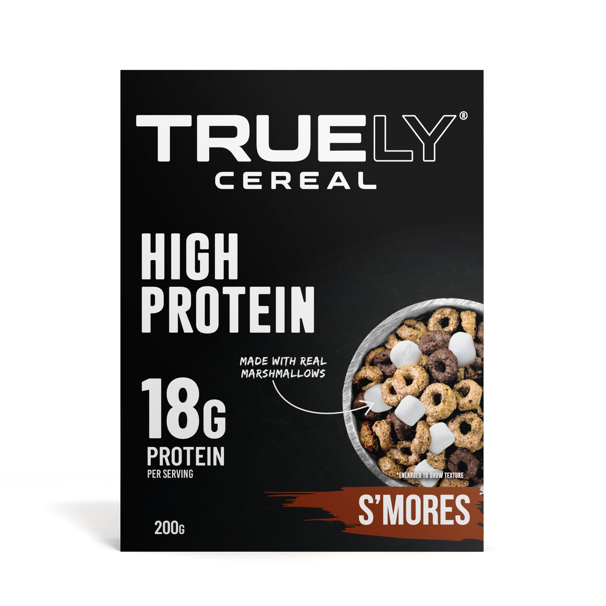 Truely Cereal S'mores Flavour box on a white background.