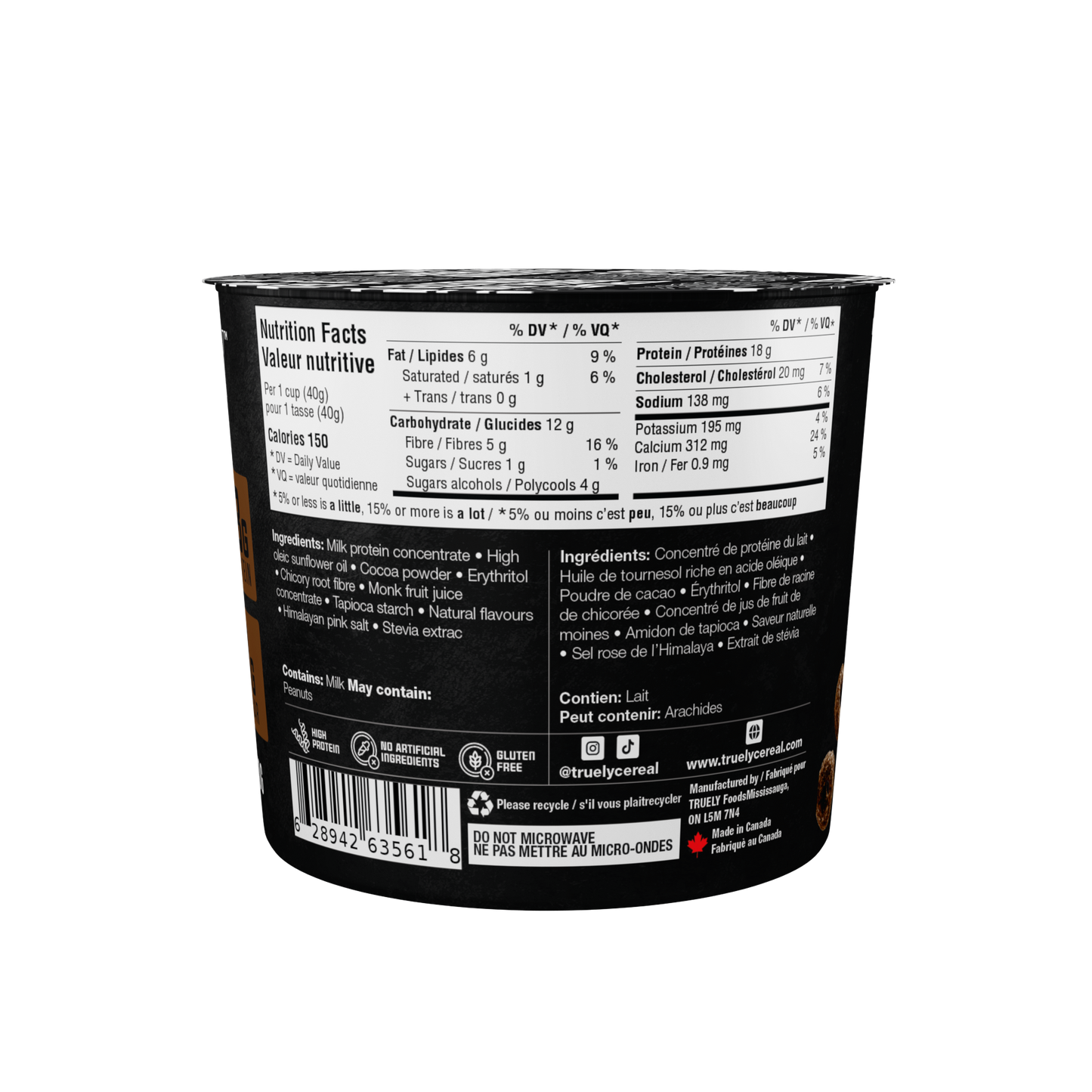 Truely Protein Cereal Single Serving Cocoa, 12 Pack