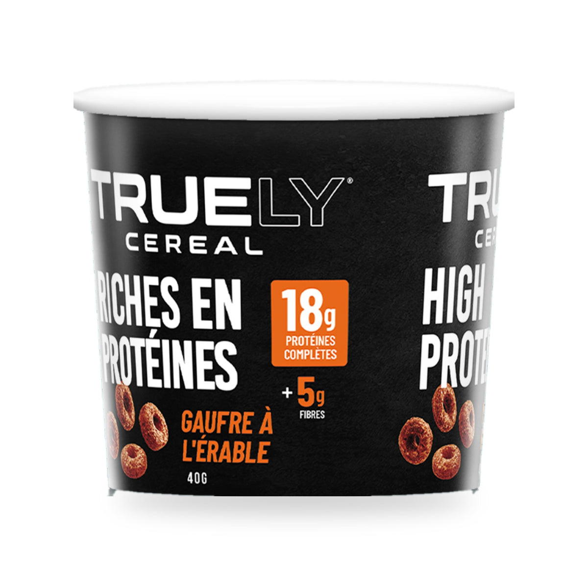 Truely Maple Waffle single-serve cup, French side